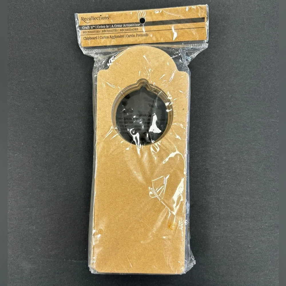 NWT Set of 12 Recollections Chipboard Door Hangers - Brown